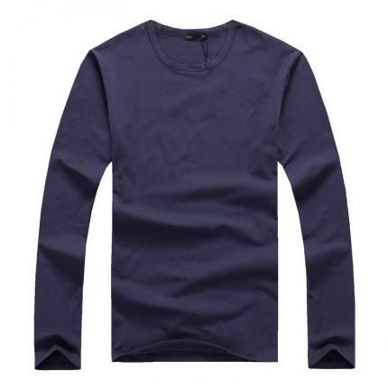 批發(fā)凈色長袖圓領(lǐng)T恤