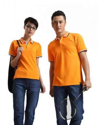 時(shí)尚黃色情侶裝T恤衫批發(fā)