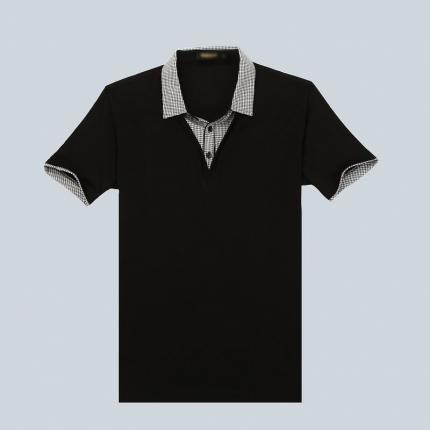 男士雙領(lǐng)雙袖口T恤衫定制 提供刺繡LOGO服務