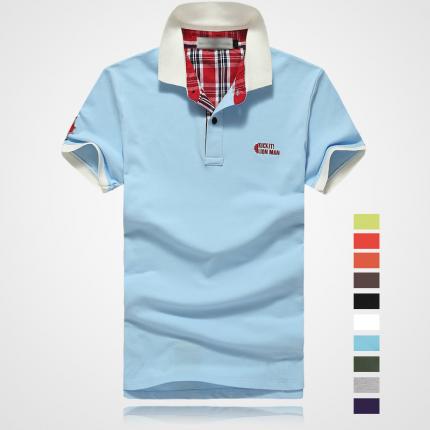淺藍(lán)色男士短袖夏款POLO衫 廠家設(shè)計制作